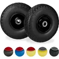 Relaxdays - 2x Sackkarrenrad, Pannensichere Vollgummireifen, 3.00-4' Stahlfelge, 20 Mm Achse, 100 Kg, 260 X 85 Mm, Schwarz
