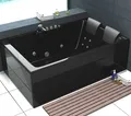 Luxus SPA LED Whirlpool Badewanne Black 180x120 cm+Armatur+Hydrojet +Heizung NEU