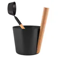 Rento - Aufgusseimer, Saunaeimer - Farbe: Schwarz - 5 Liter - Höhe: 35 cm/Durchmesser: 23 cm
