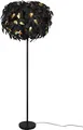REALITY LEUCHTEN Stehlampe "Leavy", schwarz (schwarz gold), 3, Ø 70cm H: 180cm, 1 Stk., Leuchten, Stehleuchte Blatt Design, Fußschalter, exkl 3xE14 max 28W, Stehlampe