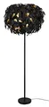 RL LIVE YOUR LIGHT Reality Leuchten Stehleuchte Leavy R40463032, Metall schwarz, Schirm Kunststoff schwarz/goldfarbig, exkl. 3x E14