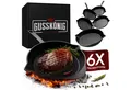 GUSSKÖNIG Bratpfanne 6er Mini-Gusseisen-Pfannen Ø 13,5 cm für Induktion, Grill und Backofen, Gusseisen