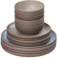 EuroTrail Florento Geschirrset, 12-teilig, light blue/taupe/light grey/taupe