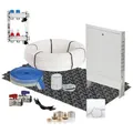 9,6 m2 Set Dünnschichtsystem flach 12x2 PE-RT Rohr Raster 10 cm 2 Heizkreise Regler 230 V + Zubehör