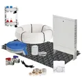 9,6 m2 Set Dünnschichtsystem flach 12x2 PE-RT Rohr Raster 10 cm 2 Heizkreise Regler 230 V + Zubehör