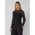 s.Oliver Langarmshirt T-Shirt Transparentes Shirt mit gefüttertem Body schwarz 4XL (48)