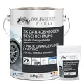 WO-WE 2K Garagenbodenbeschichtung Garagenfarbe Garagenbodenfarbe Epoxidharz Bodenbeschichtung für Garage Werkstatt Keller - Quarzgrau l 2,5kg