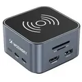Wozinsky WHBC09Y8S USB-C 12-in-1 Hub mit WLAN-Ladefunktion, grau
