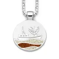 DUR Schmuck Anhänger KUTTER Strandsand, Bernstein Silber 925/- rhod. (P4102)