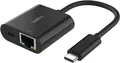 Belkin - Netzwerkadapter - USB-C - Gigabit Ethernet x 1 + USB-C (nur Spannungsversorgung) x 1 (INC019BTBK)