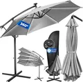 Sonnenschirm mit Beleuchtung KESSER grau 350 x 245 cm