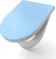DEQORI WC-Sitz Duroplast 36,4x45,4 cm 'Unifarben - Hellblau' Toilettensitz WC-Brille