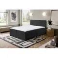 VENASI JESSA Boxspringbett 140x200 mit Bettkästen H2/H3 Matratze SCHWARZ - Schwarz