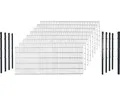 Doppelstabmattenset Typ 8/6/8 inkl Pfosten mit 1 Eckpfosten mit Klemmhalter 123