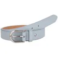 MIRROSI Ledergürtel Damen Herren Gürtel, Made in Italy, 3cm breit (Passt fast zu jeder Hosenschlaufe, aus Echtem Leder) blau|silberfarben 85cm