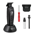 Professioneller Herren-Haarschneider Stylecraft Saber by Gamma Più, Trimmer mit Bürstenlosen Motor, 180 Minuten Autonomie ohne Kabel, Verstellbare Klinge 0 Gap, Stabiles Metallgehäuse (Schwarz)