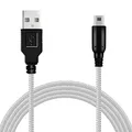 OcioDual 3DS Ladekabel, USB Ladegerät Kabel 3DS XL, 1,2m, Kompatibel mit DSi, DSi New 2DS XL Konsolen, 2DS USB Ladekabel, USB-Netzadapter, Netzteil Adapter Power Charger, Silber