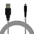 USB Ladegerat Netzteil Daten Kabel 1,5m Geflochten Silber Kompatibel New 3DS XL