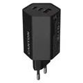 Canyon Adapter charger HEXAGON 65 GaN 65W 2xPD 1xQC EU Black (65 W, 3 Ports) (CND-CHAHEX65B)