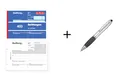 Quittungsblock 401 / A6 / 50 Blatt + Touchpen Kugelschreiber mit Gravur