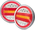 Einfache Montage: Anhänger Rückleuchten 4 Funktionen 12V 24V Rund LED Set 2 Stk