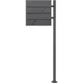 ML-Design Standbriefkasten Anthrazit mit Zeitungsfach mit Pfosten Anthrazit