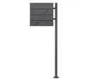 ML-DESIGN Standbriefkasten Wandbriefkasten Briefkasten Postkasten mit Zeitungsfach inkl. Standfuß, Briefkastenanlage mit Standfuß Anthrazit 120 cm Mailbox mit Pfosten