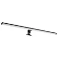SEBSON LED Spiegelleuchte 90cm Bad IP44 - Aufbauleuchte Schrank + Klemmleuchte Spiegel, neutralweiß 4000K 15W 230V - Schminklicht Schwarz 900x98x44mm