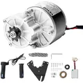 VEVOR 250 W Elektrischer Gleichstrommotor-Bausatz, Leistungsstarker Elektromotor – 24 V 2700 U/min Bürstenmotor mit verbessertem Drehzahlregler, Gasgriff-Bausatz für Go Karts E-Bike Motorrad Roller