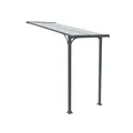 Home Deluxe - Vordach Haustür CUBIS - Größe: Small - 148 x 150 x 258 cm - Anthrazit, Gestell: Aluminium, inkl. Polycarbonat Platten I Hautürvordach Pultdach Glasvordach