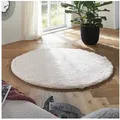 TaraCarpet Flokati-Teppich TaraCarpet Flokati Premium Langflorteppich Shaggy, rund, Höhe: 52 mm, Flokati Hochflor Langflor weich creme Wohnzimmer Schlafzimmer 200x200r weiß rund | 200 cm x 200 cm x 52 mm