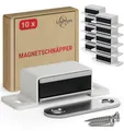 Magnetschnäpper stark- Haltekraft 4kg- 10er Set weiß Schrankmagnet von LouMaxx