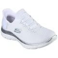 Skechers SUMMITS-DIAMOND DREAM Slip-On Sneaker Schlupfschuh, Freizeitschuh mit praktischer Slip-Ins Funktion weiß 42 EU