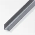 alfer Quadrat-U 2.5 m, 15.5 x 1.5 mm Aluminium roh blank