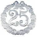 Jubiläumszahl 25 Durchmesser 24cm silber