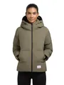 khujo Damen Winterjacke warme Steppjacke mit hohem Kragen und großer Kapuze Liev-YM Light Moss Green Gr. L