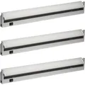 Oktaplex Aluminium Unterbauleuchte 91cm 3er Set 90 Grad Schwenkbar Neutralweiß 230V mit Schalter