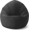 Lumaland Sitzsack Interior Line - Sitzkissen Runder - Indoor - 300l Füllung - 120 x 80 x 75 cm - Dunkelgrau