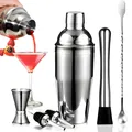 Cocktail Shaker Set, 6 Stück Edelstahl Cocktail Mix 750ML Bar Tools, Shaker B...