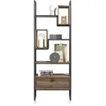 XOOON Fresno Raumteiler 1 Schublade, 2 Boxen Eiche/Metall 70x190 cm - Schwarz