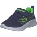 Skechers Jungen Microspec Texlor Sneaker, Navy Textile Lime Silver Trim, 36 EU