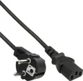 InLine Stromkabel IEC 60320 C13 bis CEE 7/7 M 50 cm 90° Stecker links-gewinkelter Schwarz (16752M)