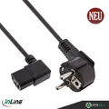 InLine Netzkabel Schutzkontakt L. gewinkelt Kaltgerätestecker schwarz 0,5m
