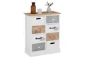 CARO-Möbel Kommode SALVA, Schubladenschrank, Flurkommode mit 8 Schubladen Holz Shabby Chic weiß