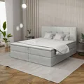 Boxspringbett 160x200cm mit Bettkasten - Bett mit Matratze und 2 Bettkästen - Schlafzimmerbett mit Topper - Bequem Doppelbett Holly Avra15