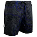 GUGGEN Mountain Badehose Badehose Herren Badeshorts Schnelltrocknend Kordelzug gestreift Schnelltrocknende Badeshorts mit Kordelzug gestreiftes Muster blau M