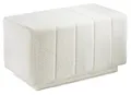 Kobolo Sitzbank Amaru, 76x45x41 cm, weiß, Polsterbank aus Bouclé-Teddystoff, gemütliche & Moderne Sitzbank, Scandi Sitzhocker für den Innenbereich, bequem & dekorativ