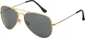 Sonnen Brille Designer Piloten Herren Sonnenbrille mit Kunstoffrahmen 30573 Schwarz Gold