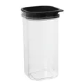 plast team Trockenvorratsdose Hamburg 2,5 Liter quadratisch transparent/schwarz