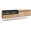 Skraut Home Lowboard, Eiche, Holzwerkstoff, Rechteckig,Rechteckig, 200x45x35 cm, Wohnzimmer, Wohnwände, Lowboards, Lowboards hängend